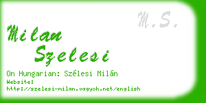 milan szelesi business card